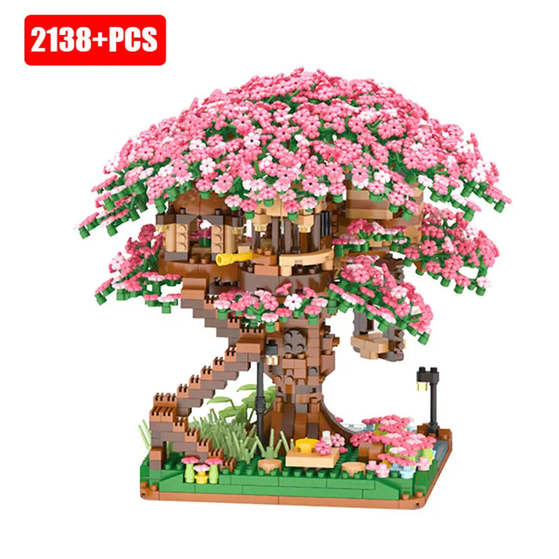 City Sakura Tree House Building Blocks Cherry Blossom Japanese 